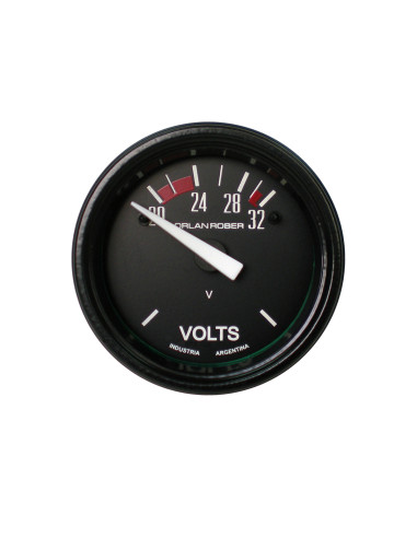 624H24V - INSTRUMENTAL CLASSIC 52 MM NEGRO VOLTIMETRO 12 VOLTS ORLAN ROBER